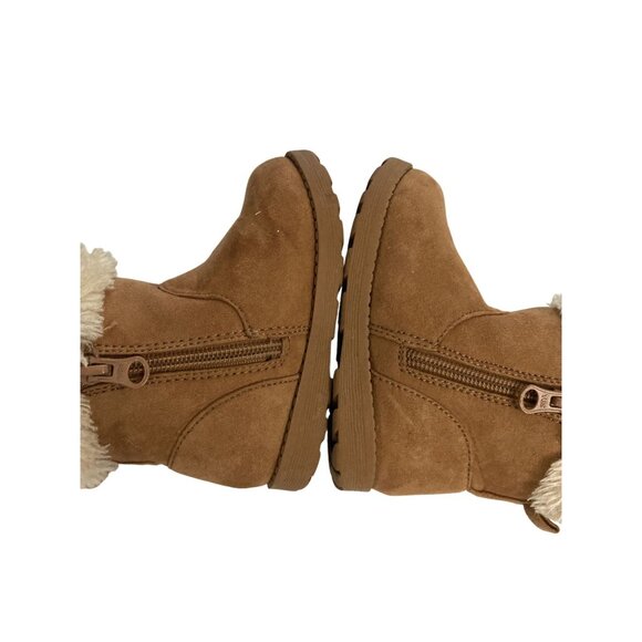 Cat & Jack Toddler size 6 Brown Faux Fur Lining Side Zipper Closure Boots shoes - Picture 5 of 7